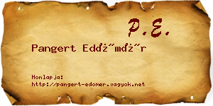Pangert Edömér névjegykártya